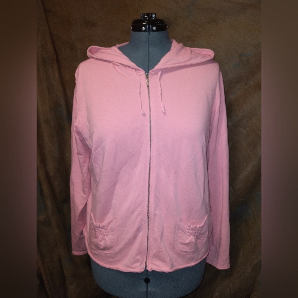 J. Jill pink stretch hoodie size L